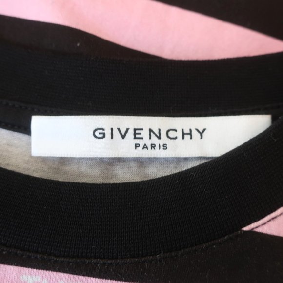 GIVENCHY FULL MOON STRIPED T-SHIRT PINK/BLACK SIZE SMALL SHORT SLEEVE TOP - Picture 6 of 10